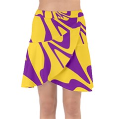 Waves Pattern Lines Wiggly Wrap Front Skirt by Cemarart