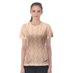 Lines Pattern Wiggly Minimal Print Women s Sport Mesh T-shirt