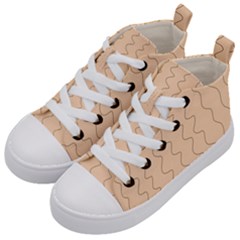 Lines Pattern Wiggly Minimal Print Kids  Mid-top Canvas Sneakers