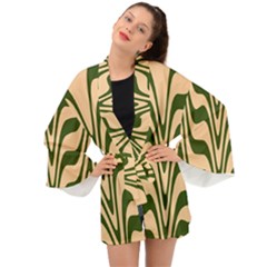 Swirl Pattern Abstract Marble Long Sleeve Kimono