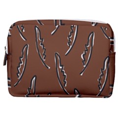 Feather Leaf Pattern Print Make Up Pouch (medium)