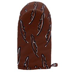 Feather Leaf Pattern Print Microwave Oven Glove by Cemarart