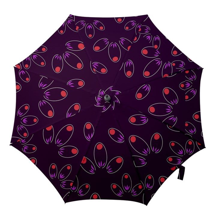 Pattern Petals Dots Print Seamless Hook Handle Umbrellas (Small)