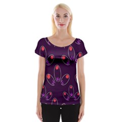 Pattern Petals Dots Print Seamless Cap Sleeve Top