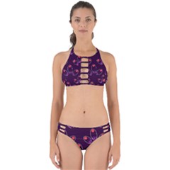 Pattern Petals Dots Print Seamless Perfectly Cut Out Bikini Set