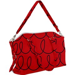 Red Background Wallpaper Canvas Crossbody Bag by Cemarart