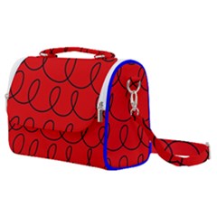 Red Background Wallpaper Satchel Shoulder Bag by Cemarart