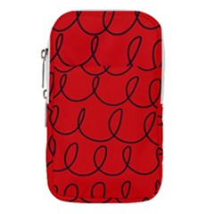 Red Background Wallpaper Waist Pouch (small) by Cemarart