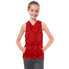 Red Background Wallpaper Kids  Sleeveless Hoodie by Cemarart