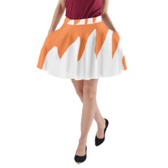 Orange Background Halloween A-line Pocket Skirt