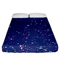 Texture Grunge Speckles Dots Fitted Sheet (Queen Size)