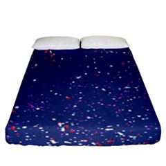 Texture Grunge Speckles Dots Fitted Sheet (California King Size)