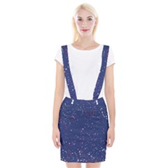 Texture Grunge Speckles Dots Braces Suspender Skirt by Cemarart