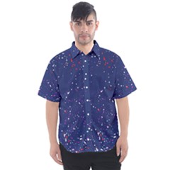 Texture Grunge Speckles Dots Men s Short Sleeve Shirt
