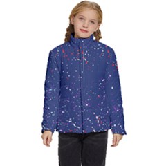 Texture Grunge Speckles Dots Kids  Puffer Bubble Jacket Coat