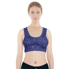 Texture Grunge Speckles Dots Sports Bra With Pocket