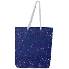 Texture Grunge Speckles Dots Full Print Rope Handle Tote (Large)