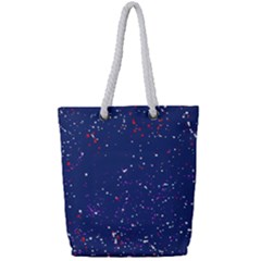 Texture Grunge Speckles Dots Full Print Rope Handle Tote (Small)