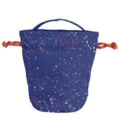 Texture Grunge Speckles Dots Drawstring Bucket Bag