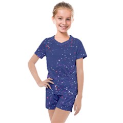 Texture Grunge Speckles Dots Kids  Mesh T-Shirt and Shorts Set