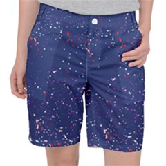 Texture Grunge Speckles Dots Women s Pocket Shorts