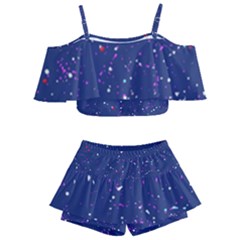 Texture Grunge Speckles Dots Kids  Off Shoulder Skirt Bikini