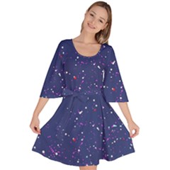 Texture Grunge Speckles Dots Velour Kimono Dress