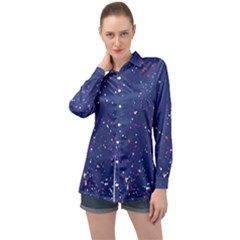 Texture Grunge Speckles Dots Long Sleeve Satin Shirt