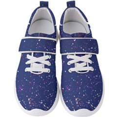 Texture Grunge Speckles Dots Men s Velcro Strap Shoes