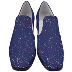 Texture Grunge Speckles Dots Women Slip On Heel Loafers by Cemarart