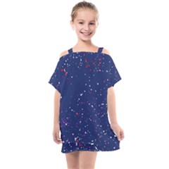 Texture Grunge Speckles Dots Kids  One Piece Chiffon Dress