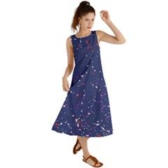 Texture Grunge Speckles Dots Summer Maxi Dress