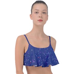 Texture Grunge Speckles Dots Frill Bikini Top by Cemarart