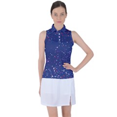 Texture Grunge Speckles Dots Women s Sleeveless Polo T-Shirt