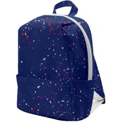 Texture Grunge Speckles Dots Zip Up Backpack