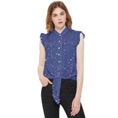 Texture Grunge Speckles Dots Frill Detail Shirt