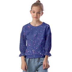 Texture Grunge Speckles Dots Kids  Cuff Sleeve Top