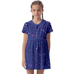 Texture Grunge Speckles Dots Kids  Asymmetric Collar Dress
