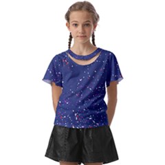 Texture Grunge Speckles Dots Kids  Front Cut T-Shirt