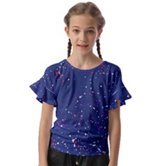 Texture Grunge Speckles Dots Kids  Cut Out Flutter Sleeves