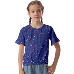 Texture Grunge Speckles Dots Kids  Cuff Sleeve Scrunch Bottom T-Shirt