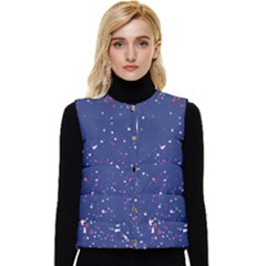 Texture Grunge Speckles Dots Women s Button Up Puffer Vest