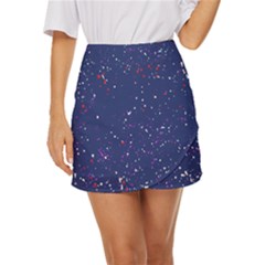 Texture Grunge Speckles Dots Mini Front Wrap Skirt