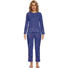 Texture Grunge Speckles Dots Womens  Long Sleeve Lightweight Pajamas Set