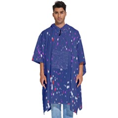 Texture Grunge Speckles Dots Men s Hooded Rain Ponchos