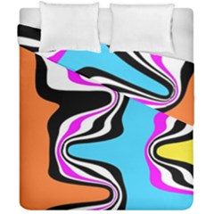 Liquid Warp Background Orange Blue Duvet Cover Double Side (california King Size)