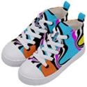 Liquid Warp Background Orange Blue Kids  Mid-Top Canvas Sneakers View2