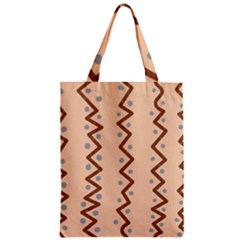 Print Pattern Minimal Tribal Zipper Classic Tote Bag