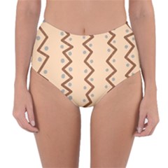 Print Pattern Minimal Tribal Reversible High-waist Bikini Bottoms