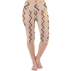 Print Pattern Minimal Tribal Lightweight Velour Cropped Yoga Leggings